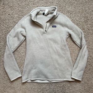 Women’s Patagonia Fleece Jacket Quarter Zip Size Medium Tan Cream